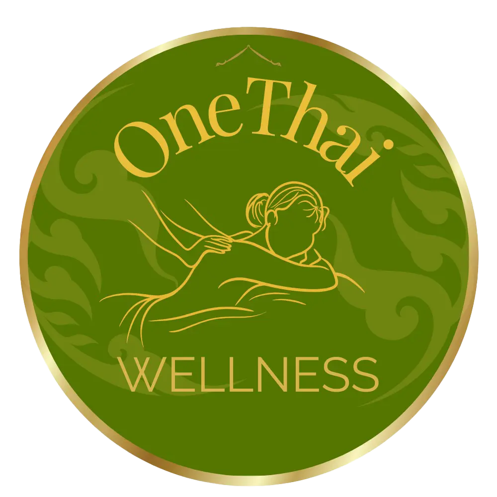 Hier ist das Logo von One Thai Wellness zu sehen.